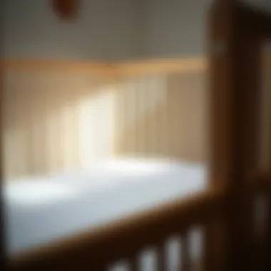 Close-up of safety features in a baby crib