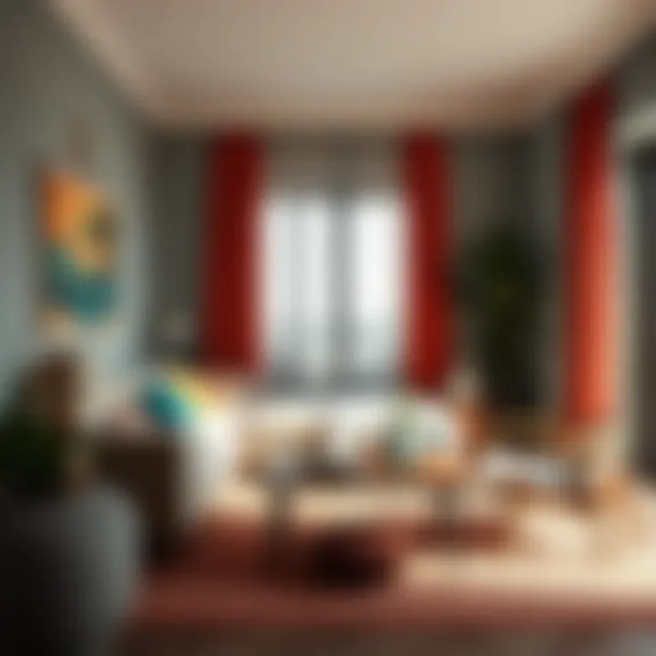 Colorful decor enhancing room ambiance