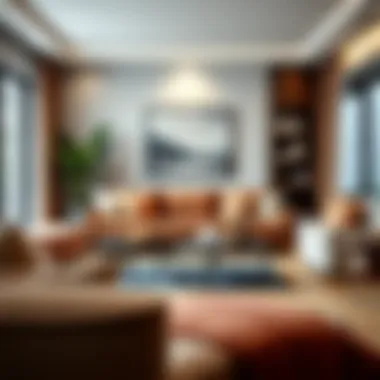 Contemporary living room with a 130 cm coffee table Chic 130 cm coffee table arrangement