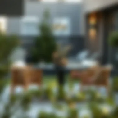 Sophisticated outdoor setting with a 130 cm table Modern 130 cm outdoor table