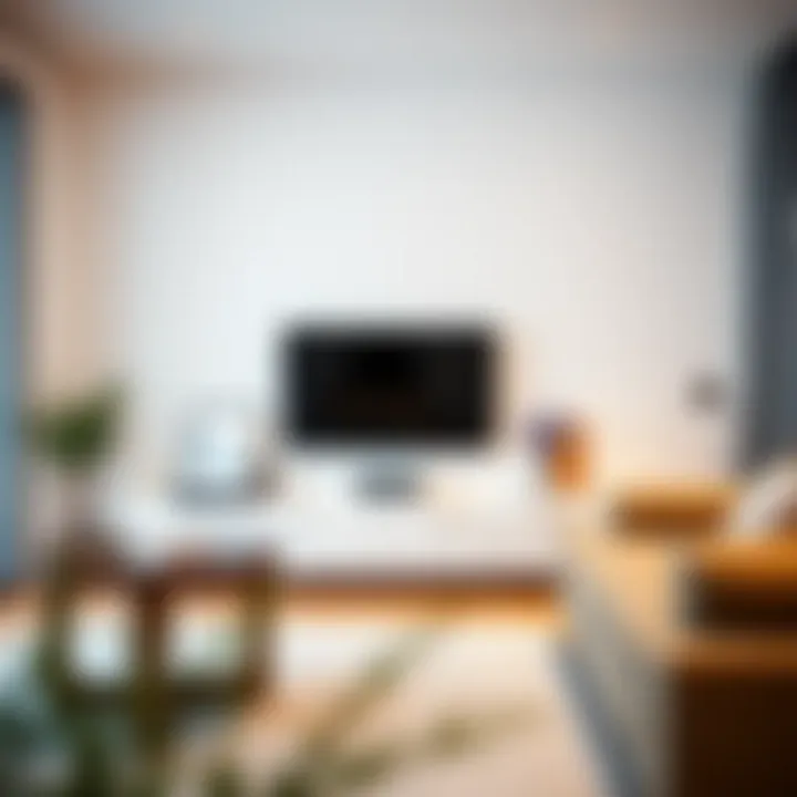 Sleek Minimalism for Modern Aesthetics Minimalist white TV unit showcasing sleek lines and functionality