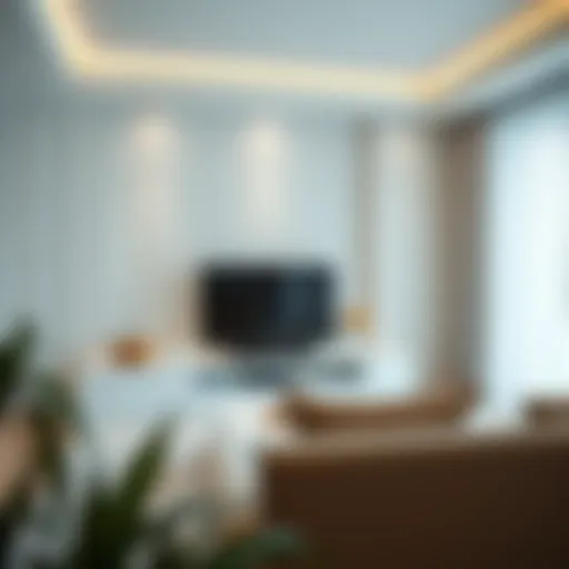 Elegant white TV unit in modern living room setting