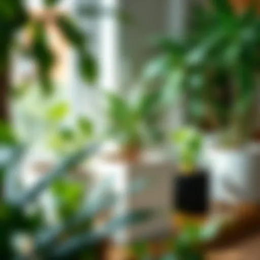 Vibrant indoor plants thriving in 25 lt pots