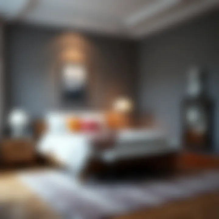 Chic Bedroom with 6 m2 Rug Chic bedroom design incorporating a 6 m2 rug for warmth and style