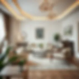 Elegant living room featuring a 6 m2 rug that complements the decor