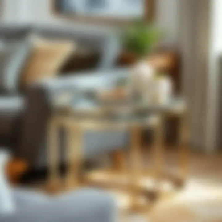 Affordable Mirrored Nesting Tables with Decor Affordable mirrored nesting tables displayed with decorative accessories