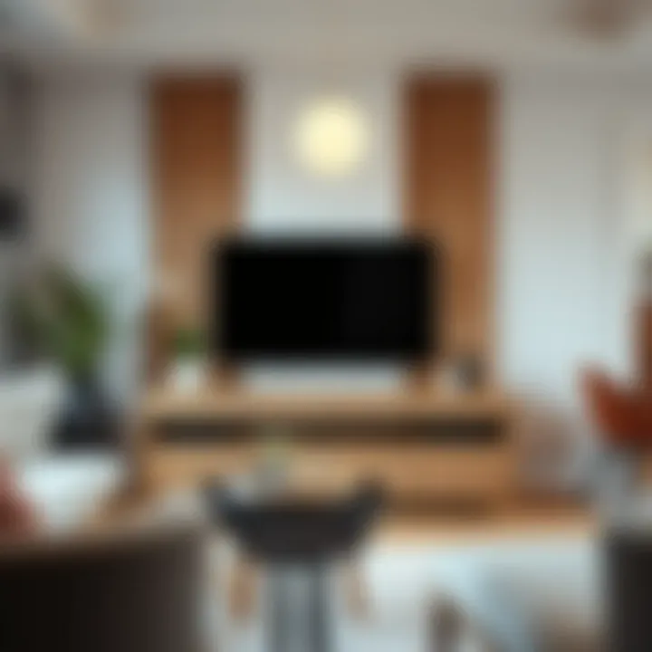 Contemporary Decor with Aesthetic Wooden TV Stand Aesthetic wooden TV stand combined with contemporary decor