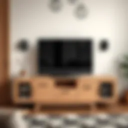 Elegant wooden television stand showcasing modern design