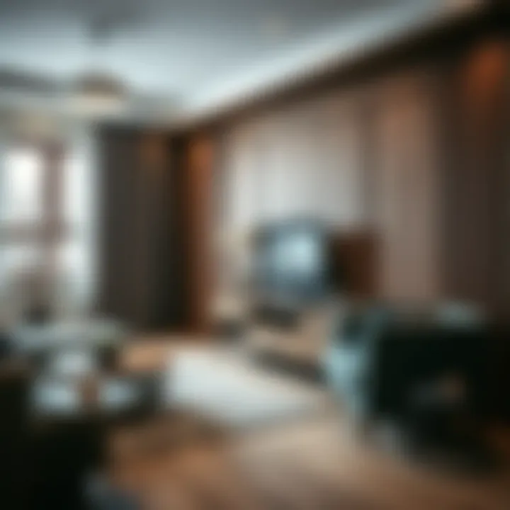 Living Room Decor with Wooden TV Stand Stylishly arranged living room featuring a wooden TV stand