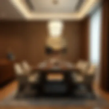 Sophisticated Wooden Dining Room Elegant wooden dining room design showcasing modern aesthetics