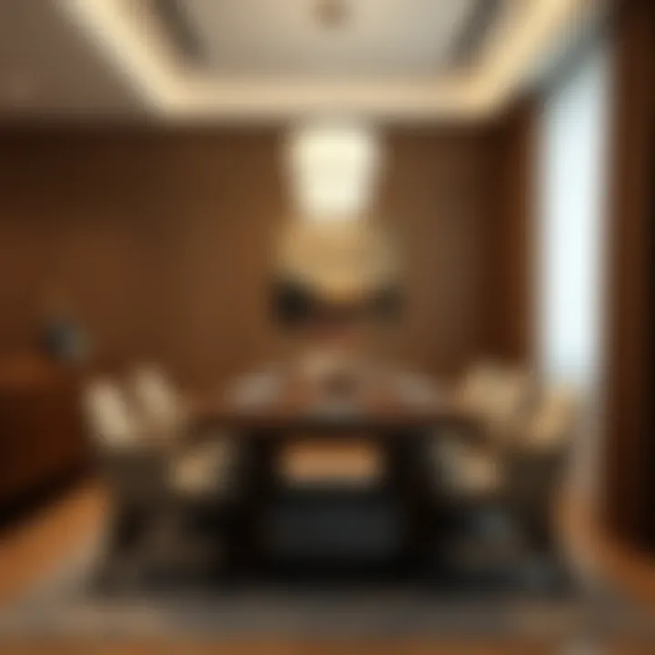 Sophisticated Wooden Dining Room Elegant wooden dining room design showcasing modern aesthetics