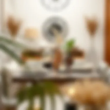 Chic Dining Table Setup Stylish dining table arrangement with natural decor elements