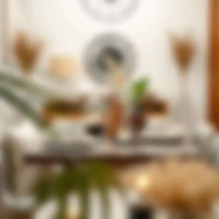 Chic Dining Table Setup Stylish dining table arrangement with natural decor elements