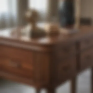 Aesthetic Details in American Service Furniture Close-up view of aesthetic details in American service furniture