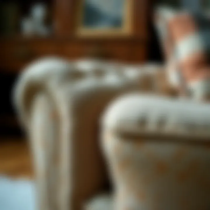 Intricate Fabric Details of Chester Sofa Close-up of Chester sofa fabric and design details