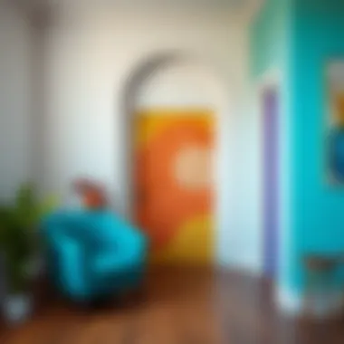 Inviting Entrance with Colorful Material Blend Inviting entrance showcasing a blend of colors and materials