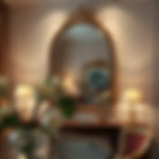 Elegant large mirror enhancing room aesthetics