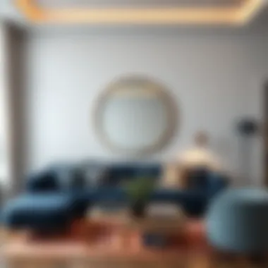 Modern Living Room Design Modern living room with stylish mirror placement