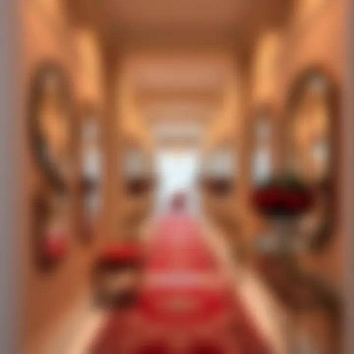 Vibrant Hallway Arrangement Dynamic arrangement of mirrors in a vibrant hallway
