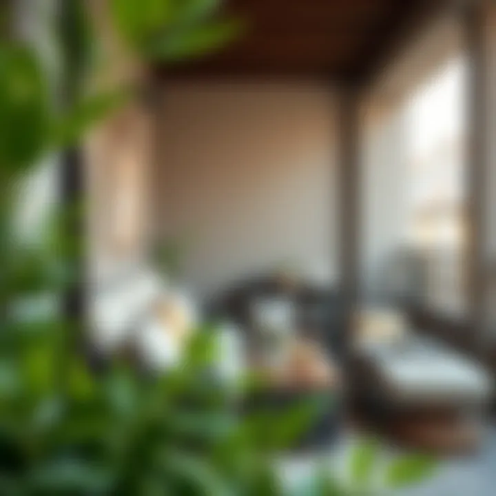 Elegant Balcony Seating Elegant balcony seating arrangement with cushions