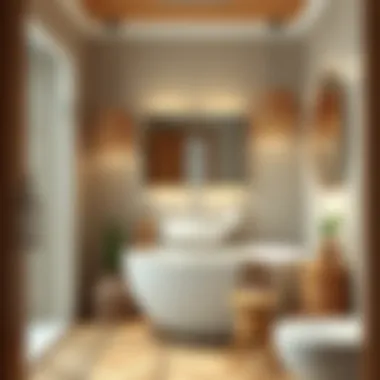 Stylish Bathroom with Bamboo Decor Stylish bathroom featuring bamboo decor
