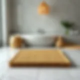 Elegant bamboo mat in a modern shower setting