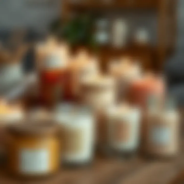 Variety of Scented Candles for Home Decor Assorted scented candles in stylish jars