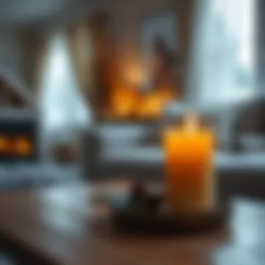 Warm Ambiance Created by Scented Candles Cozy living room with lit scented candle