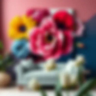 Vivid Flower Canvas Art A vivid depiction of simple flower canvas art showcasing an array of colors and techniques.