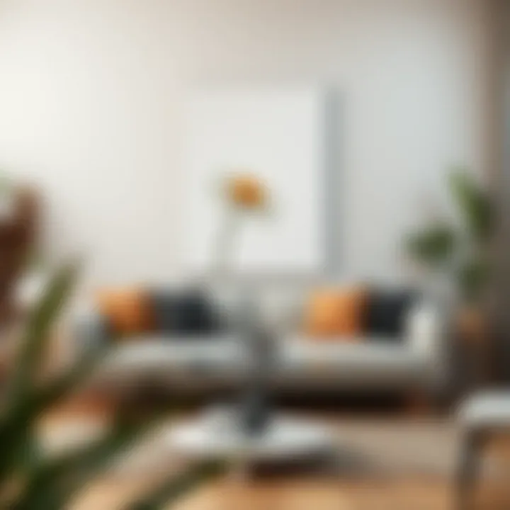 Flower Canvas in Modern Decor A beautifully arranged simple flower canvas displayed in a modern decor setting.