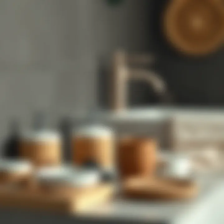 Diverse Bathroom Accessories Materials Different materials of bathroom accessories arranged neatly