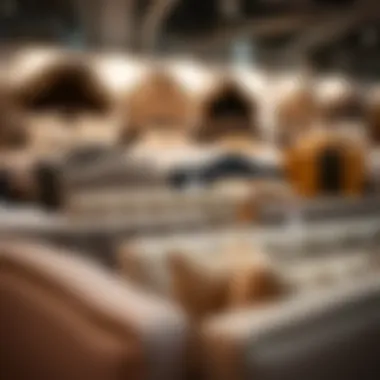 Showroom Display of Bed Headboards Diverse styles of bed headboards in a showroom