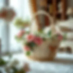Elegant baby basket adorned with floral decorations