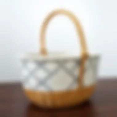 Geometric Style in Modern Baby Basket Stylish modern baby basket featuring geometric patterns