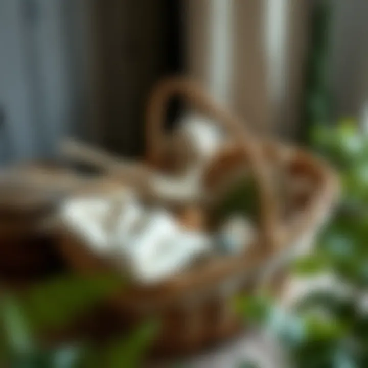 Nature-Inspired Rustic Baby Basket Charming rustic baby basket with natural elements