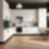 Elegant white coffee kitchen cabinet design