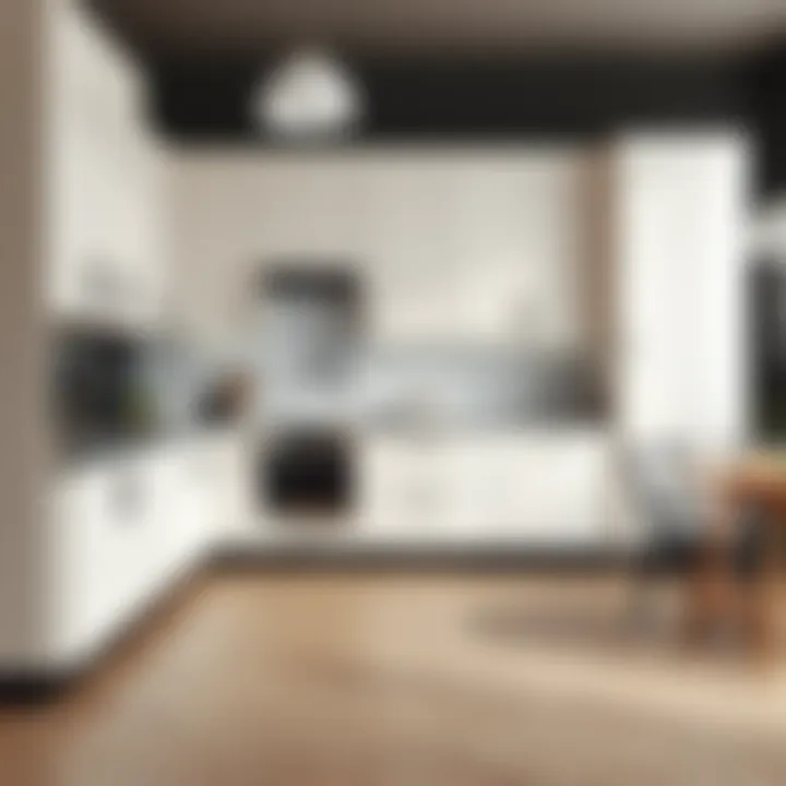 Elegant white coffee kitchen cabinet design