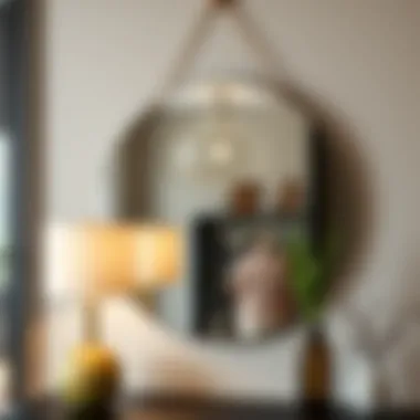 Stylish Round Mirror with Modern Frame Stylish round mirror with modern frame