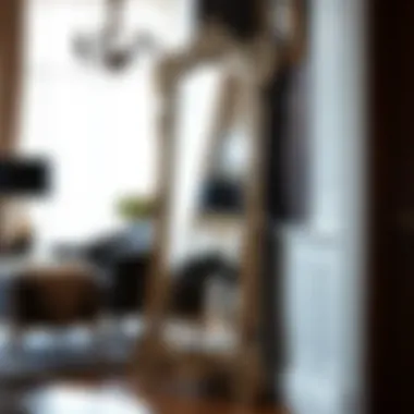 Vintage Style Floor Mirror with Ornate Details Vintage style floor mirror with ornate details