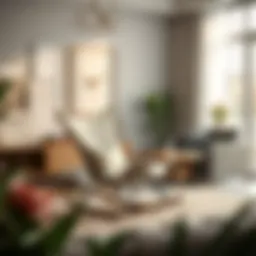 Elegant design of a butterfly rocking chair in a modern living room