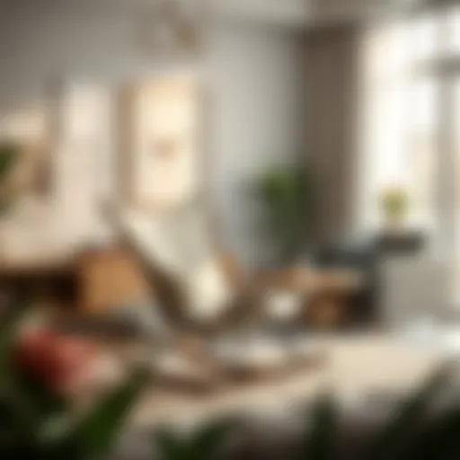 Elegant design of a butterfly rocking chair in a modern living room