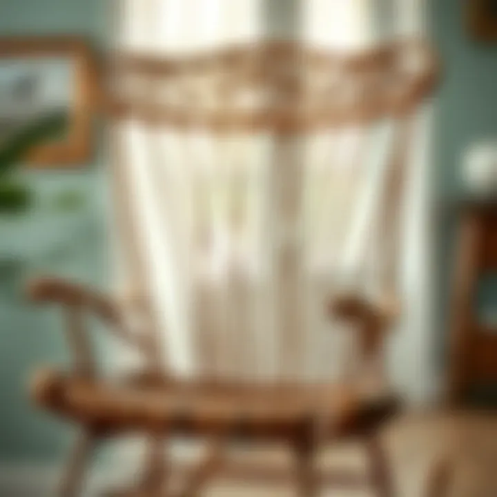 Close-up of the intricate craftsmanship of a butterfly rocking chair