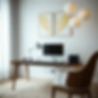 Elegant Desk with Cable Management An elegant desk with concealed cable management systems