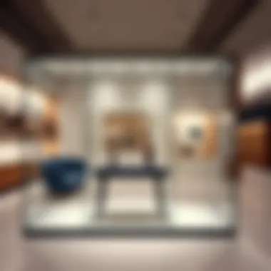 Contemporary Retail Showcase Modern glass display in a chic retail space