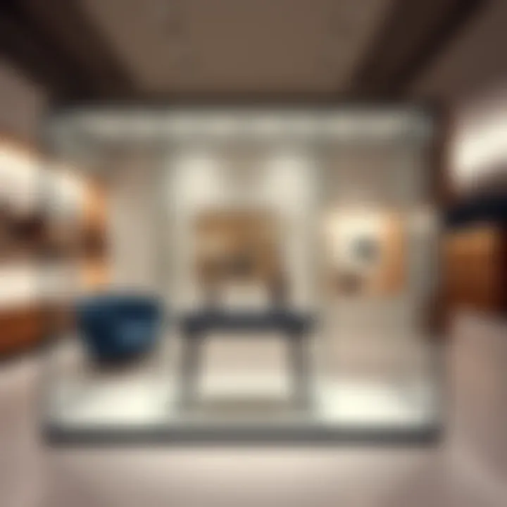 Contemporary Retail Showcase Modern glass display in a chic retail space