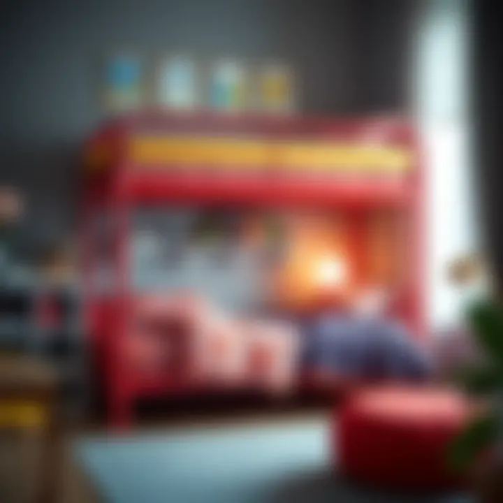 Colorful and playful bunk bed setup