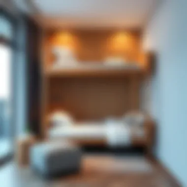 Modern minimalist bunk bed arrangement