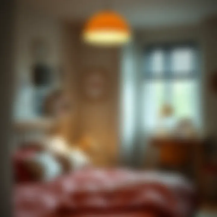 Cozy children's room with stylish lamp