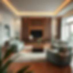 Elegant living room featuring an 8 m2 rug