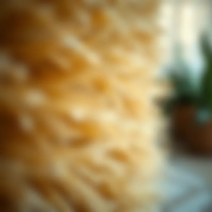 Close-up of Bamboo Fibers in Carpet Production Close-up of bamboo fibers used in carpet making